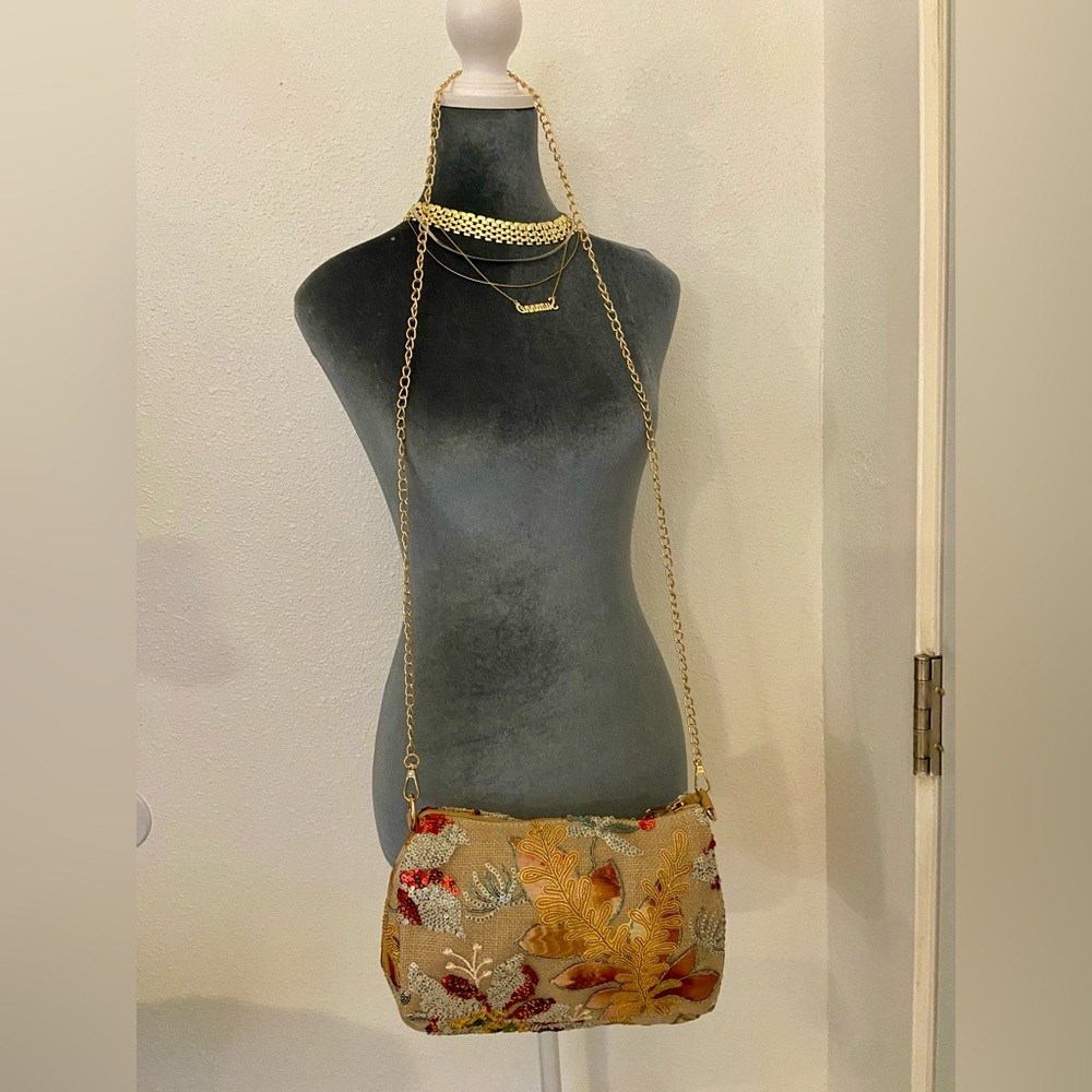 Sequins Floral Women Bag. 10x7